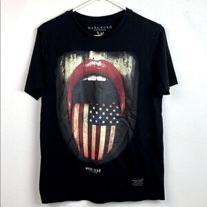 Marc Ecko America Flag USA black cotton Tee shirt